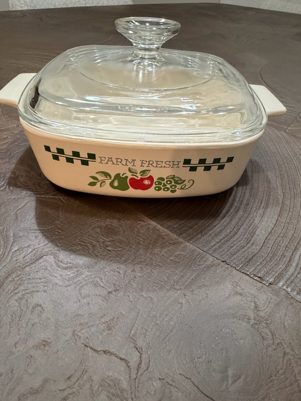 Vintage Corning Ware "Farm Fresh" Ceramic Casserole Dish